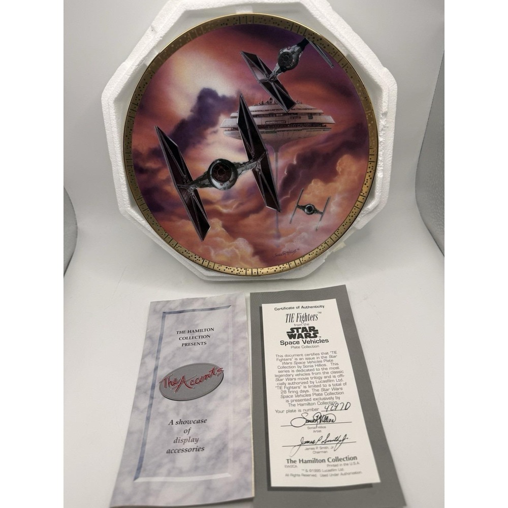 The Hamilton Collection Star Wars TIE Fighters Space Vehicles Plate Collection